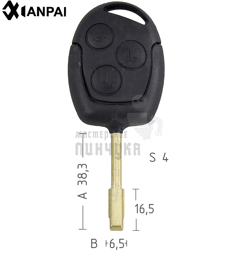 Корпус ключа FO-6.P FO21P TB1P5 3 кнопки КНР  FORD