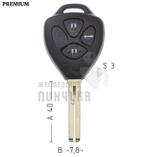Корпус ключа TOYO-30.P1 TOY48 TY47P80 3 кнопки 2 TOYOTA // КНР - Чертеж