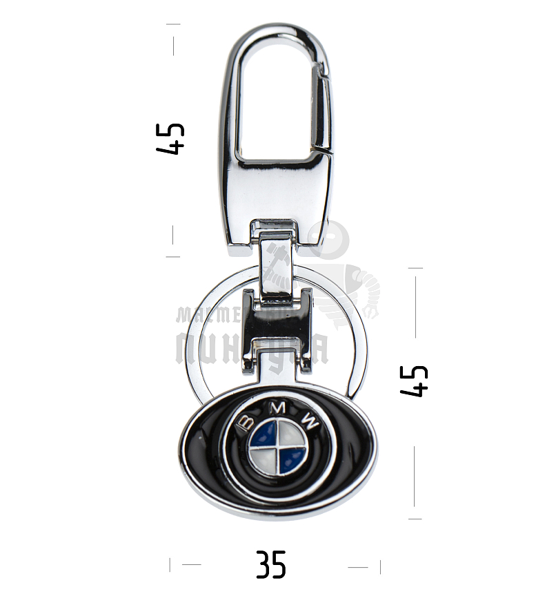Авто карабин с кольцом для ключей BMW