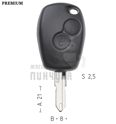 Корпус ключа NE38 NE73 NE79P49 2 кнопки круглые RENAULT // КНР