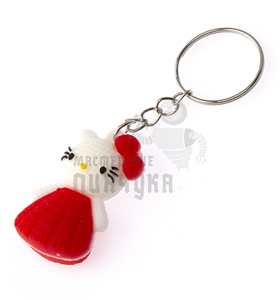 Брелок для ключей "Hello Kitty", цв.красный