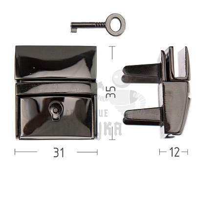 Замок портфельный 15009 цвет хром темный