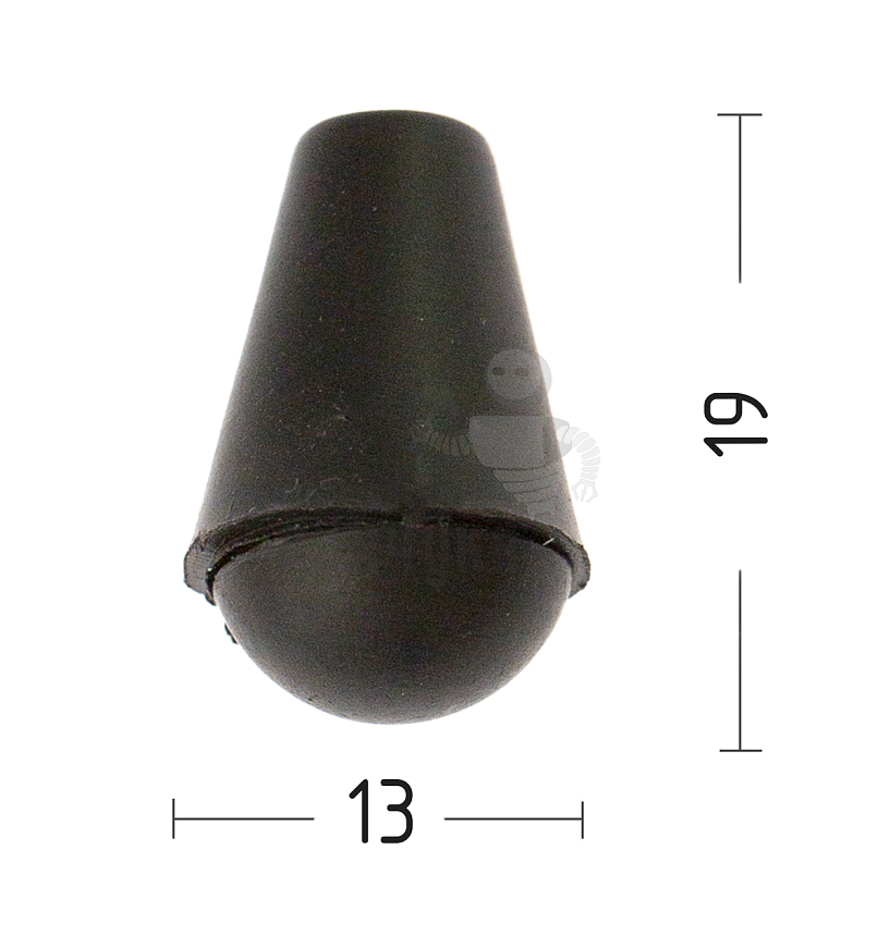 Наконечник для шнура с заглушкой, шнур (4,4мм), колокольчик (8035), цв.черный