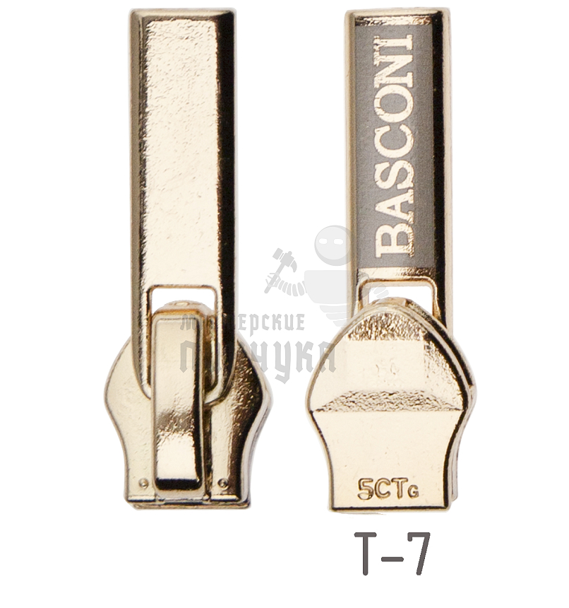 Бегунок Т7 JX декоративный №9 BASCONI, цв. золото