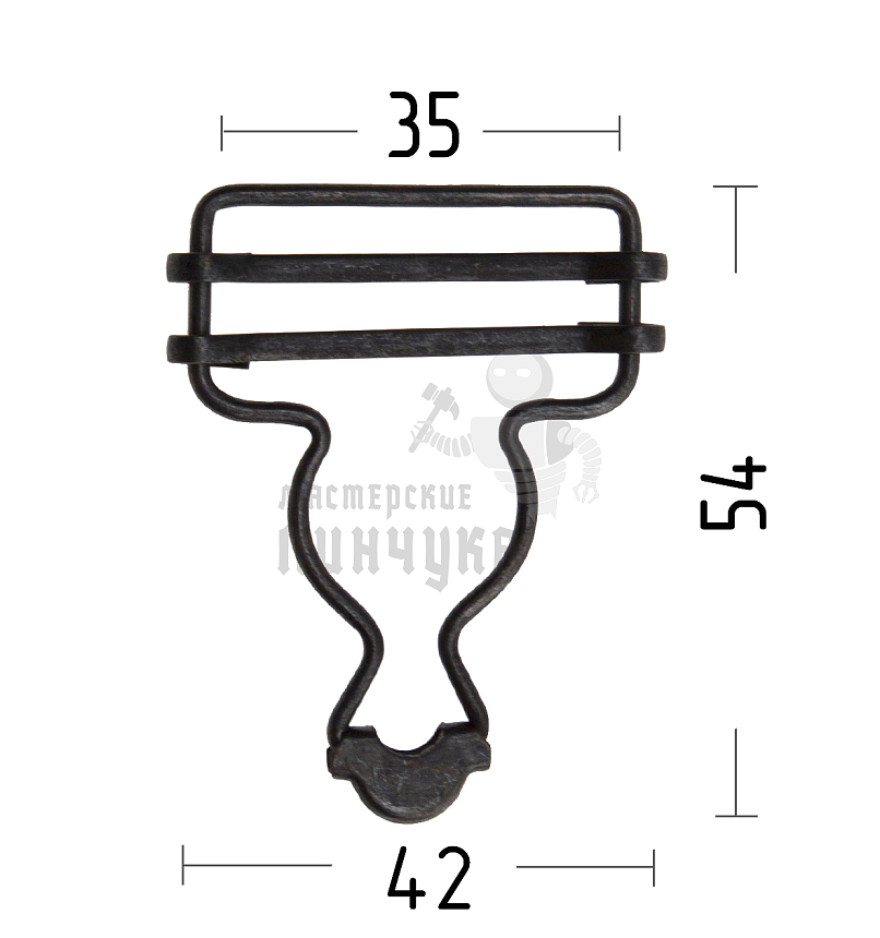 Пряжка для комбинезона 35мм цв оксид
