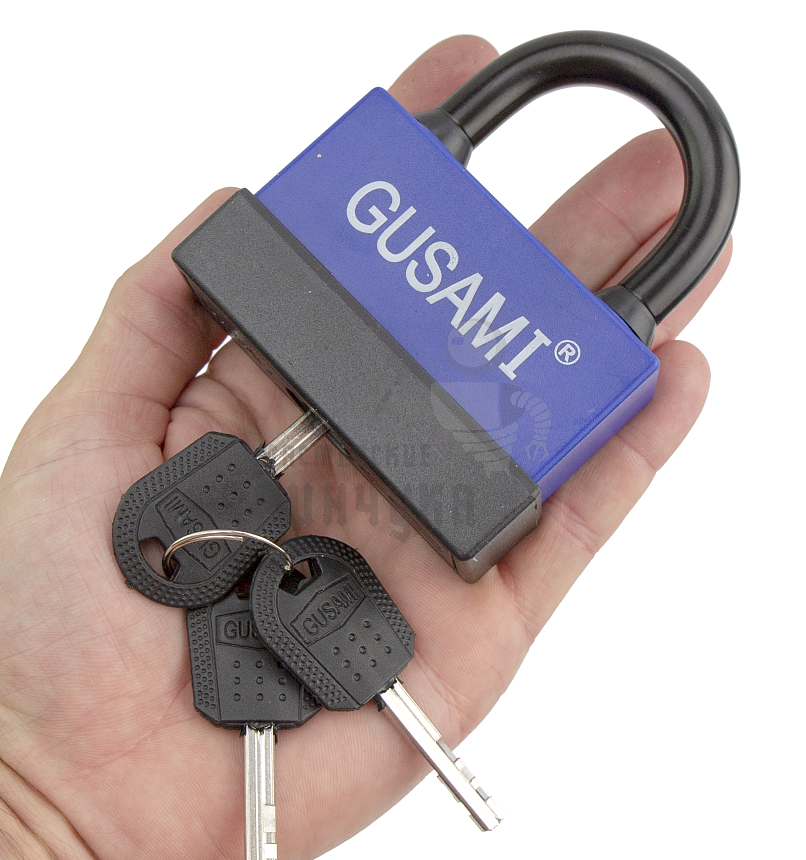 Навесной замок GUSAMI 77мм (синий)