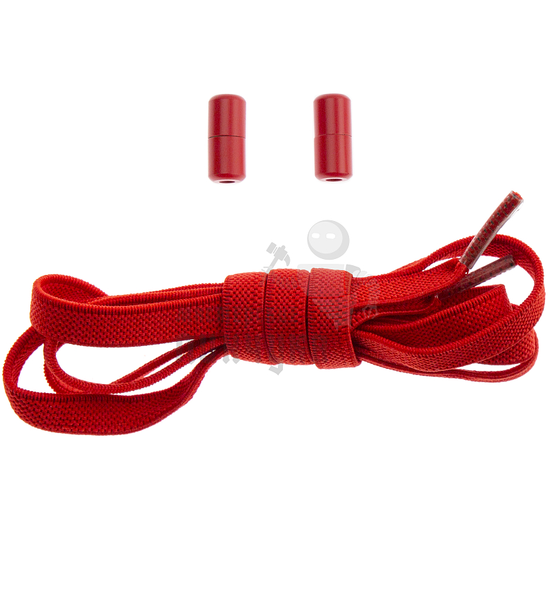 Эластичные шнурки для кроссовок с металлическим замком, 100-150см, плоский, цв.красный