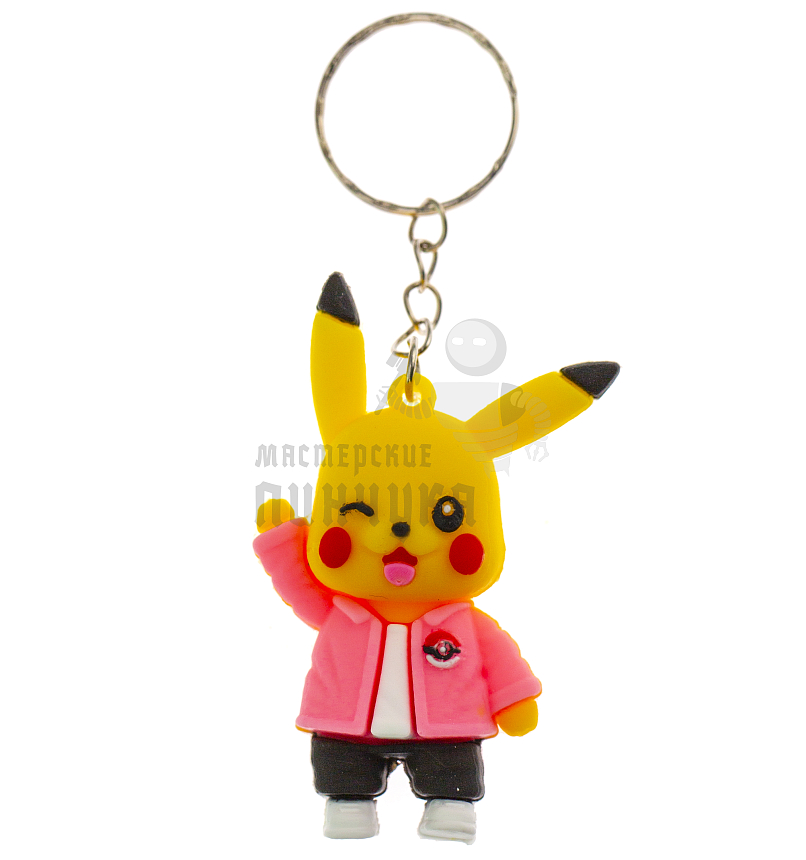 Брелок для ключей "Пикачу " розовый пиджак