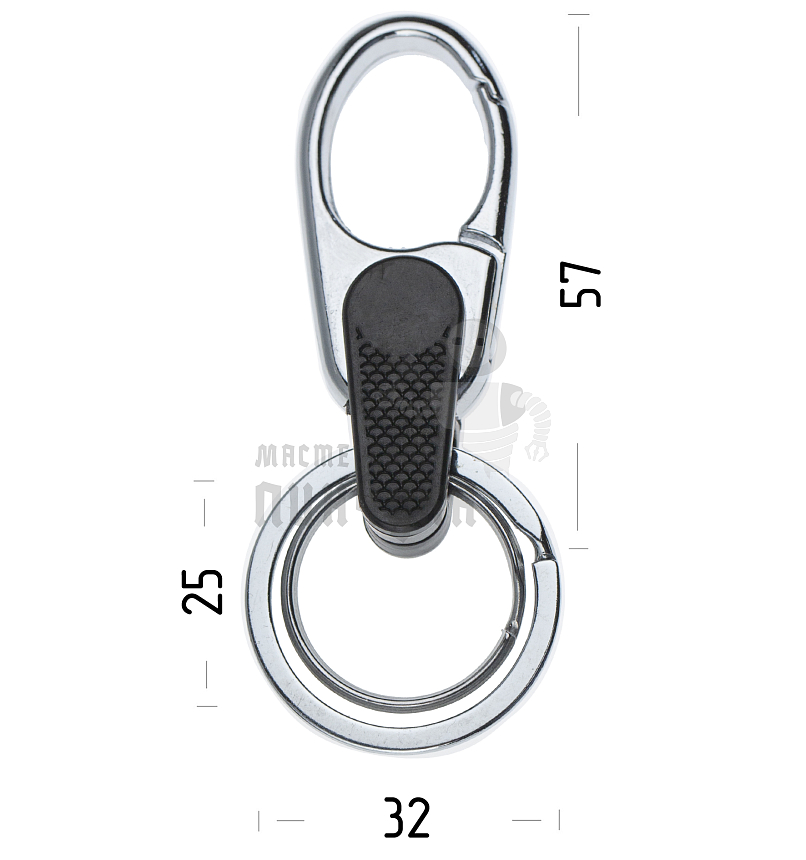 Карабин с двумя кольцами для ключей овальный