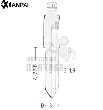 Лезвие HF44_WT7BP КНР - Чертеж
