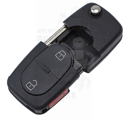 Корпус выкидного ключа HU-HAA.P1 HU66 HF55P65 2 кнопки + паника КНР   VOLKSWAGEN