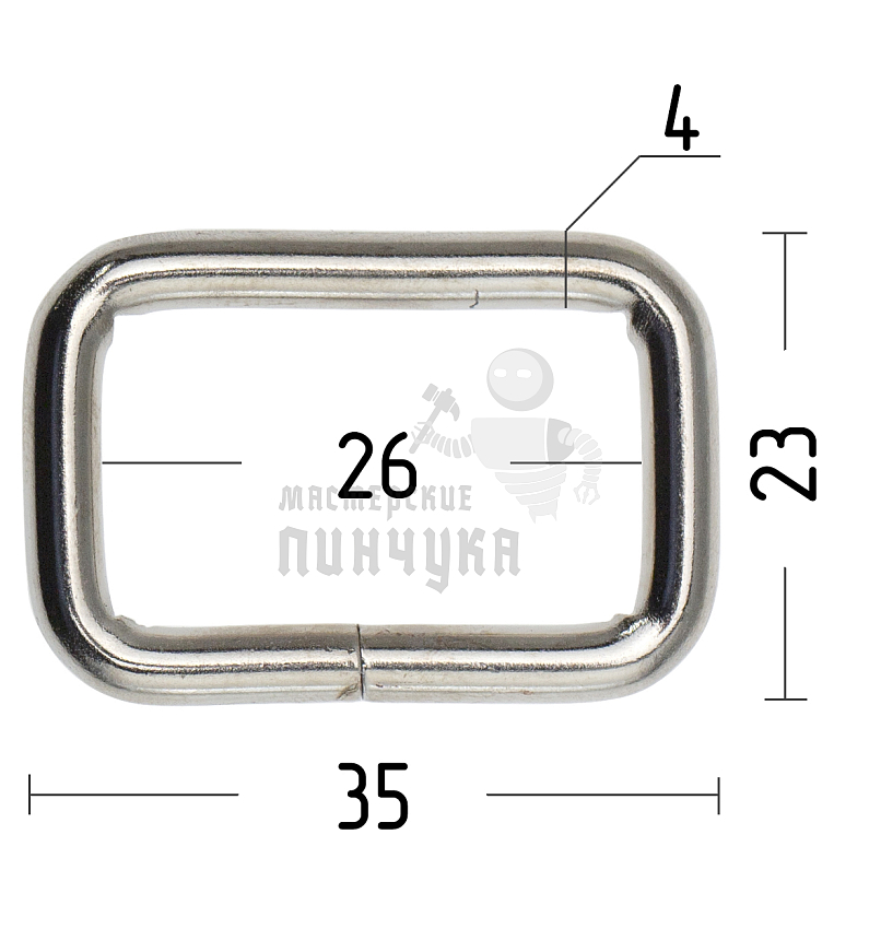 Пряжка - рамка 25мм (толщ. 4мм) цв никель.