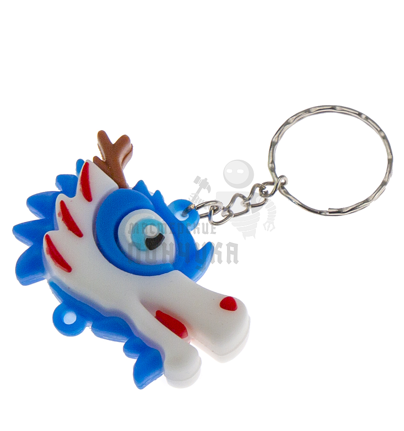 Брелок для ключей "Голова дракона" цв.синий с кольцом