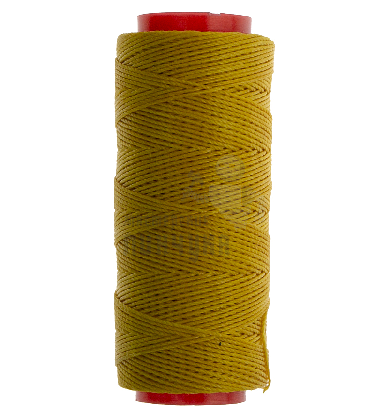 Нитки прошивочные вощеные 100D/3-100м, цв.золотисто-желтый, круглые, толщина 1,0мм