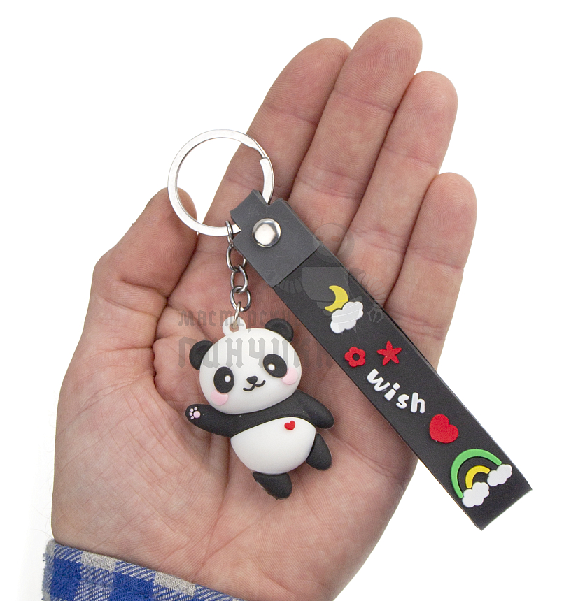 Брелок для ключей "Панда мини " + ремешок, цв.черный