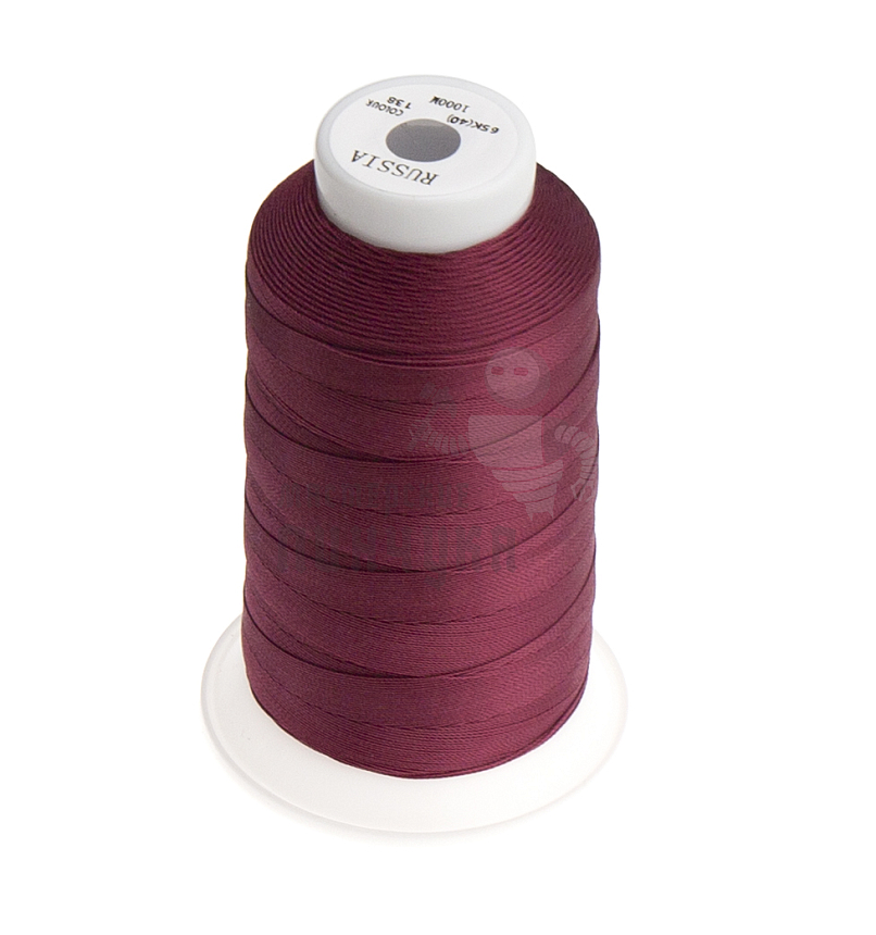  Нитки швейные 65К-1000м, бордовый