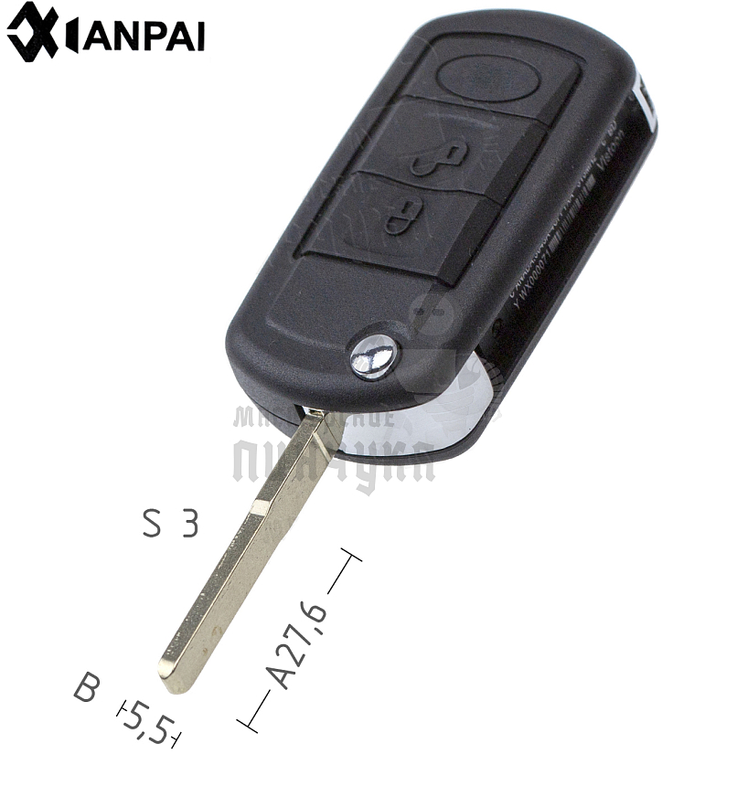 Корпус выкидного ключа FO-24 HU101 HF65 3 кнопки LAND ROVER КНР//