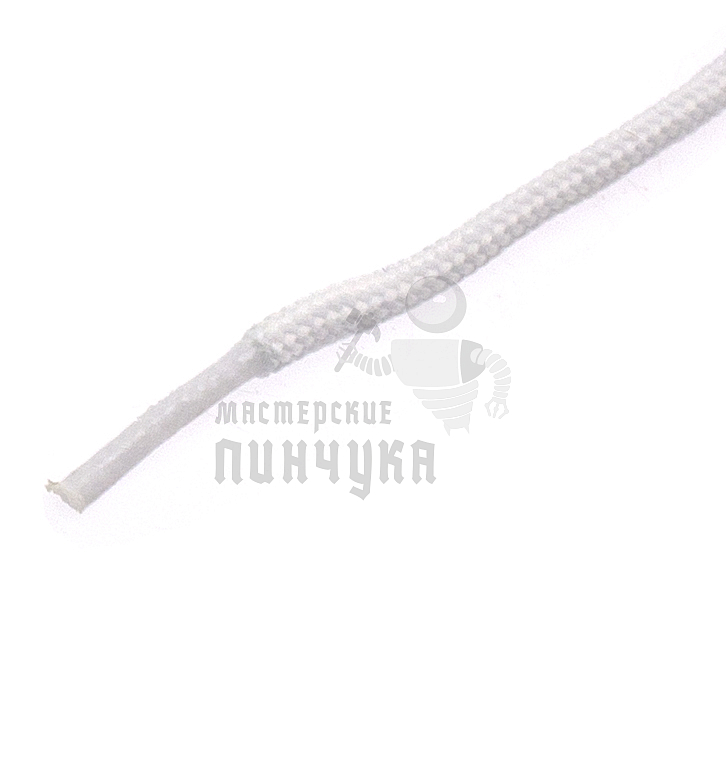 Шнурок белый, круглый стандартный 90 см (Art.405)