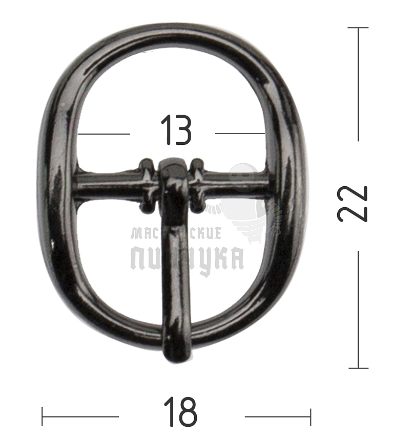 Пряжка обувная 12мм (А3522) тем-никель