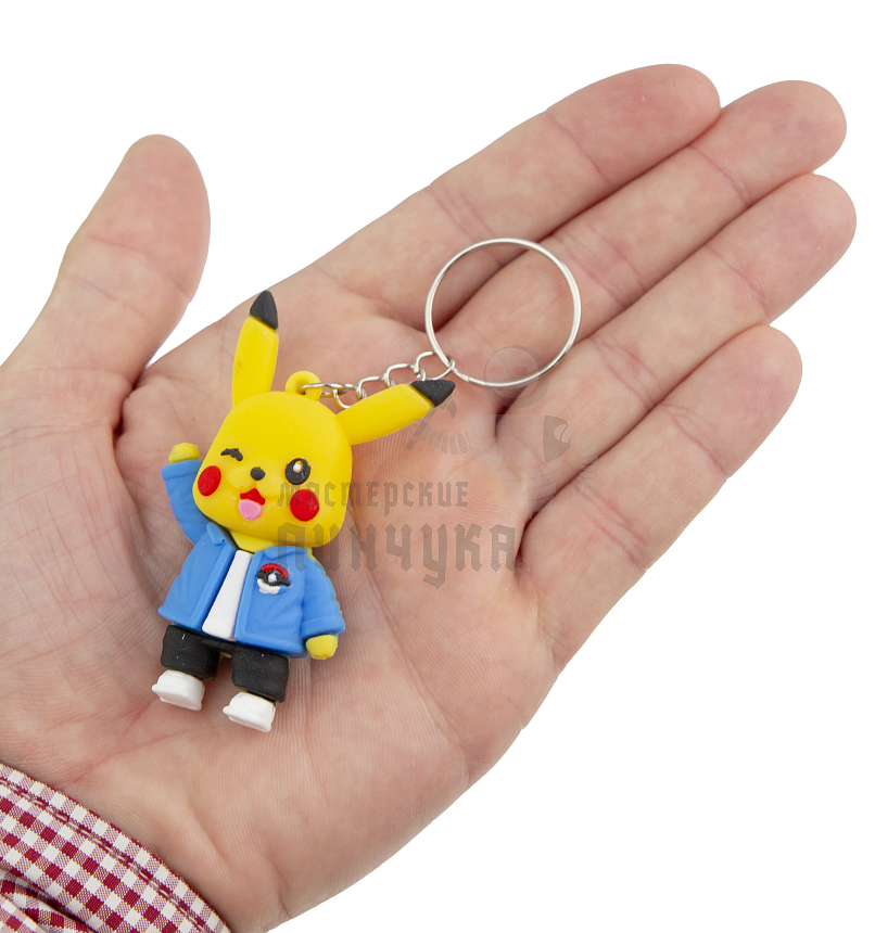 Брелок для ключей "Пикачу " синий пиджак