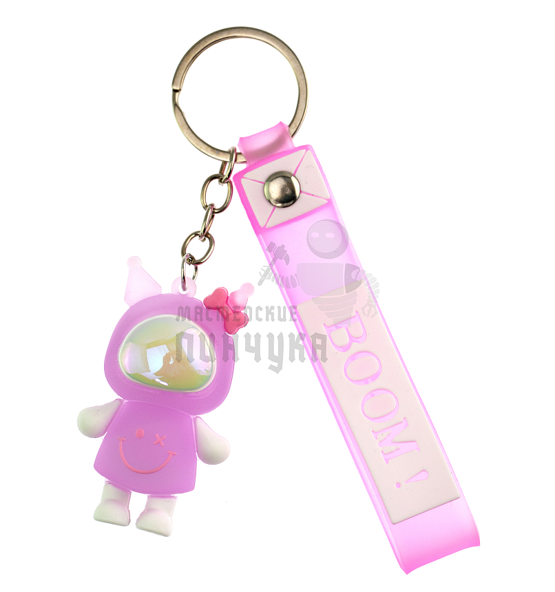 Брелок для ключей светящийся "КУРОМИ" цв. фиолетовый + ремешок