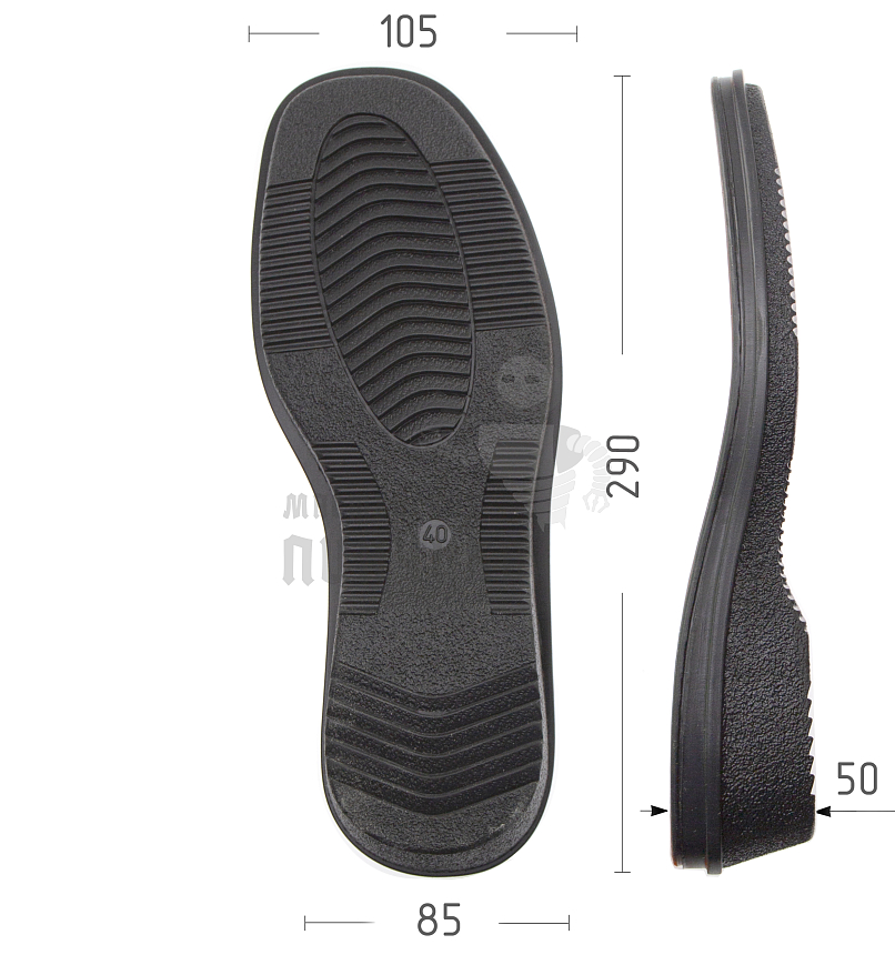 Подошва жен., Киров 80290 р. 40, цв. черный