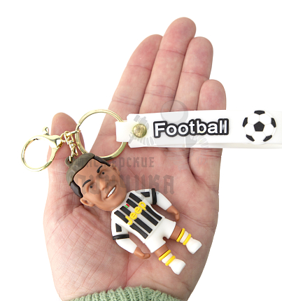Брелок для ключей "Football", Роналду цв.белый/черный+ карабин