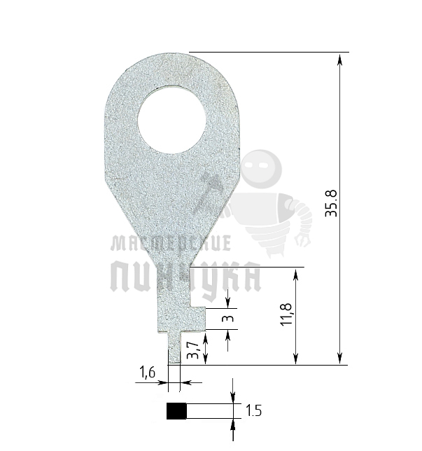 Заготовка ключа для наручников 1