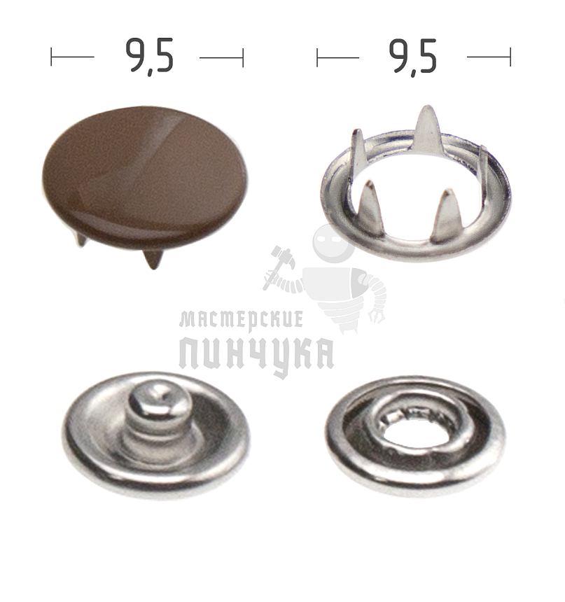 Кнопка рубашечная (закрытая) 9,5мм нерж цв 293