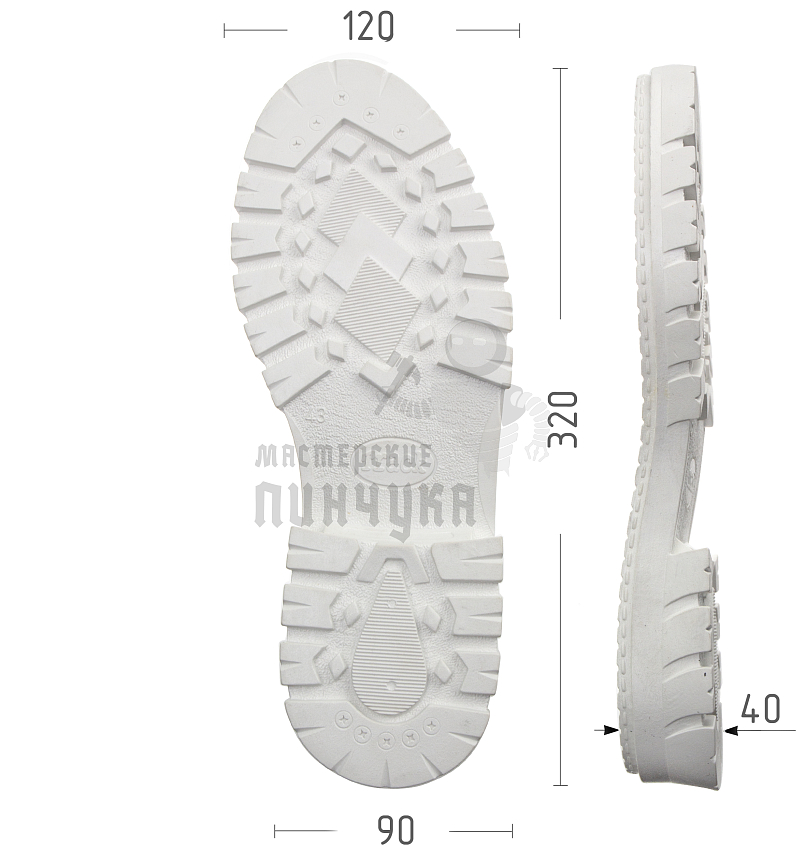 Подошва муж. "Track", Киров 33065-М р. 43, цв. белый