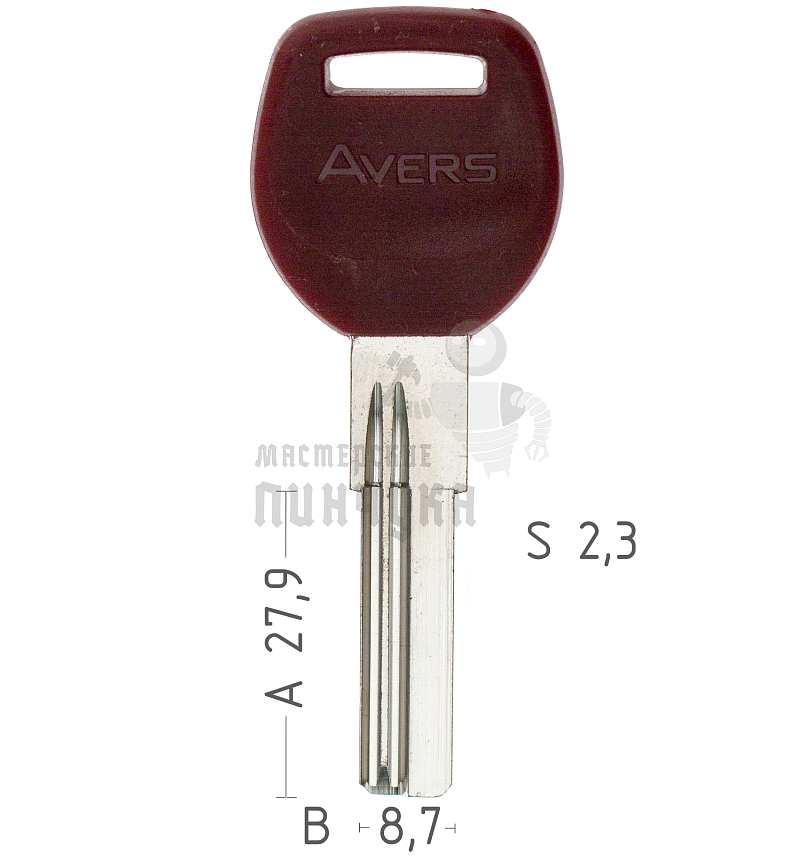 AVERS 2 паза (28*8,7*2,2) ст. AP-1D Китай бронь красный