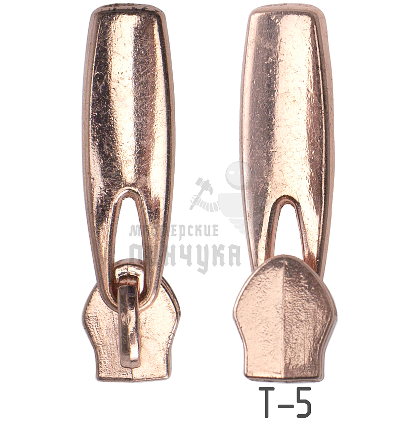 Бегунок для спиральной молнии, тип 5, сумочный N4, цв. красное золото