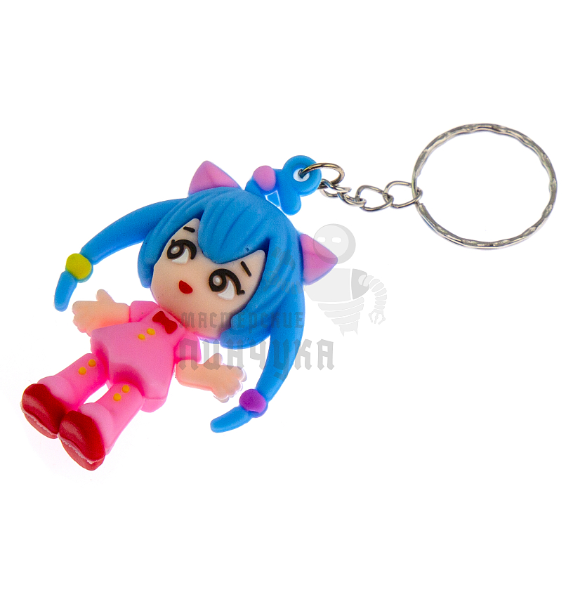 Брелок для ключей "Мику Хацунэ" цв. синий/розовый