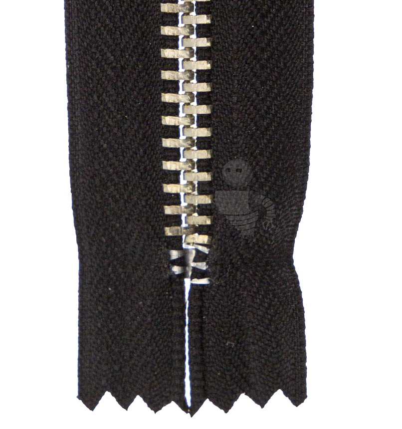 Молния металлическая тип 8 16см н/р, цв. черный 322, зв никель