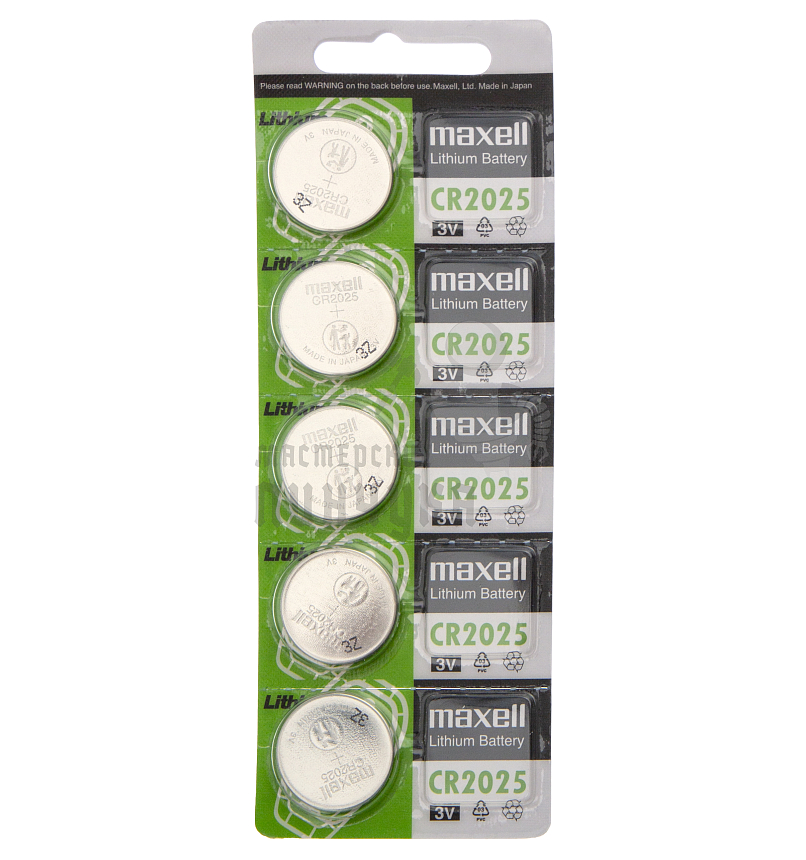 Батарейка MAXELL CR2025 BL5 GREEN (CN) 3V (5/100/500)