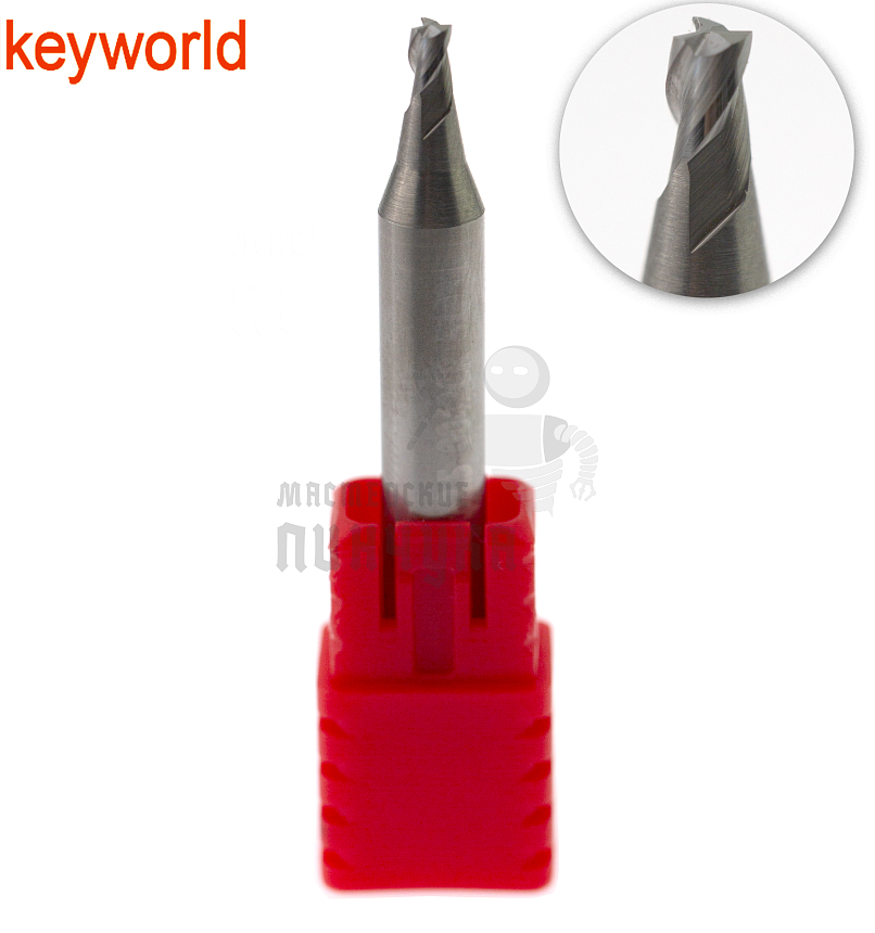 Вертик.фреза KeyWorld 0042CR ф2.5мм CARBIDE (ф2.5Х6DX40L) 