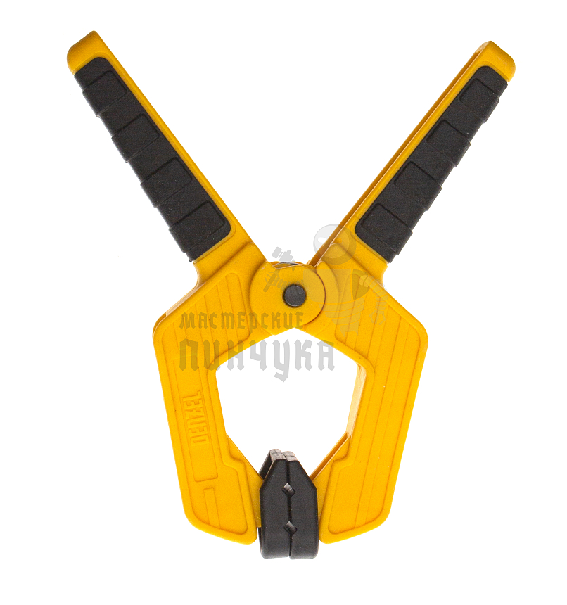 Струбцина клещеобразная, усиленная 65 х 50 мм, двухкомпонентные рукоятки Denzel