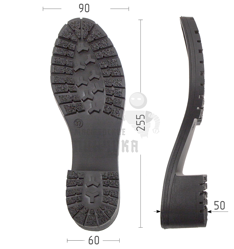 Подошва жен. "LERA", р.37, цв.ченый