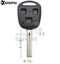 Корпус ключа TOYO-30P TOY48P TY47P 3 кнопки КНР  TOYOTA - Чертеж