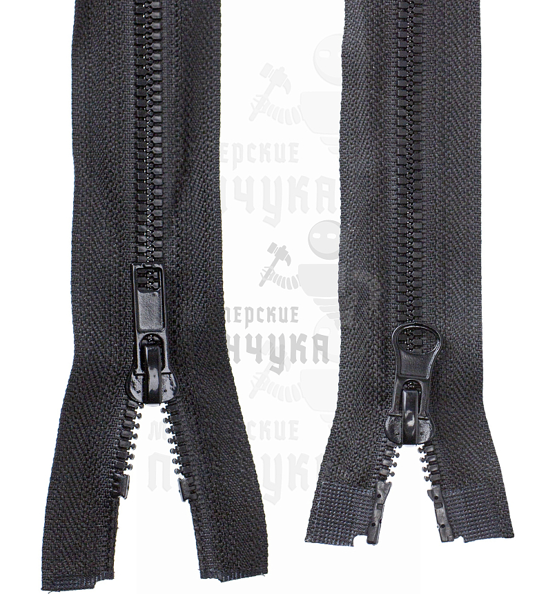 Молния тракторная, тип 5, 2-ух замковая, 70см, цв. черный 322