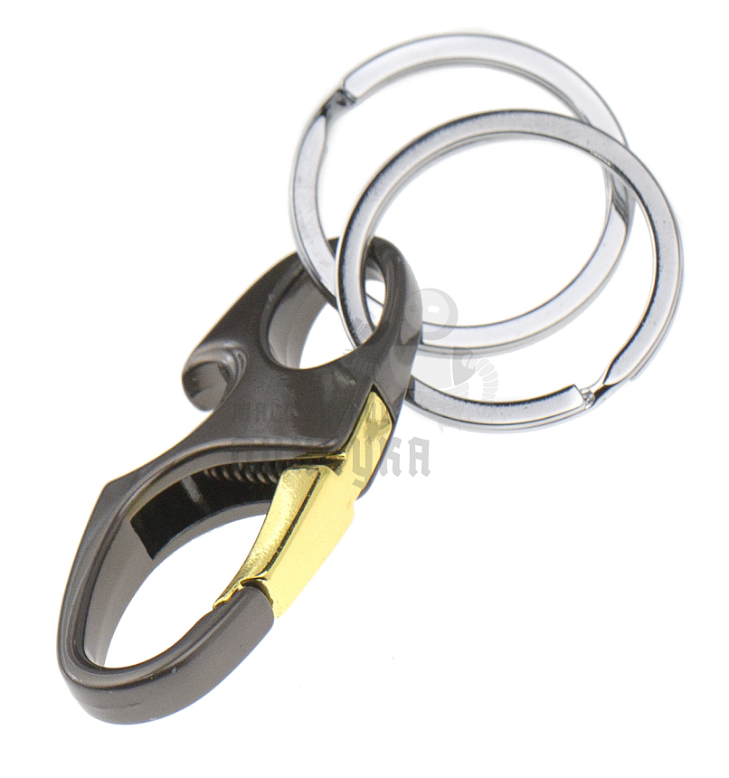Карабин овальный с двумя кольцами для ключей и открывашкой