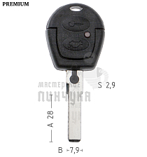 Корпус ключа HU-HAA.P1 HU66 HF55P65 2 кнопки КНР - Чертеж