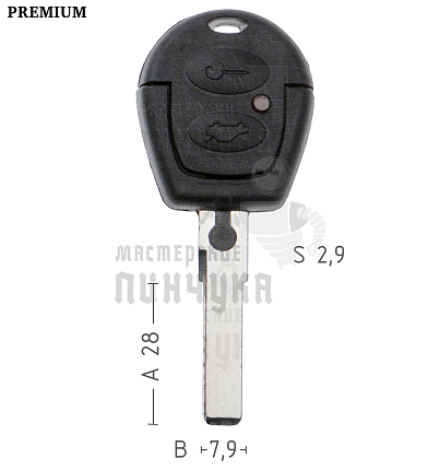 Корпус ключа HU-HAA.P1 HU66 HF55P65 2 кнопки КНР