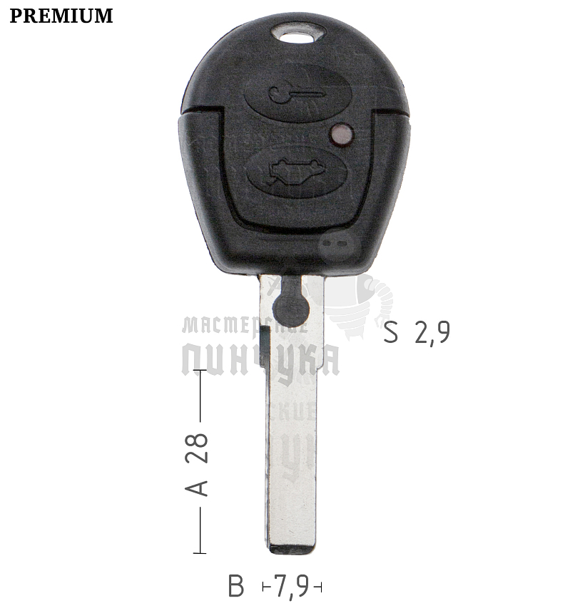 Корпус ключа HU-HAA.P1 HU66 HF55P65 2 кнопки КНР