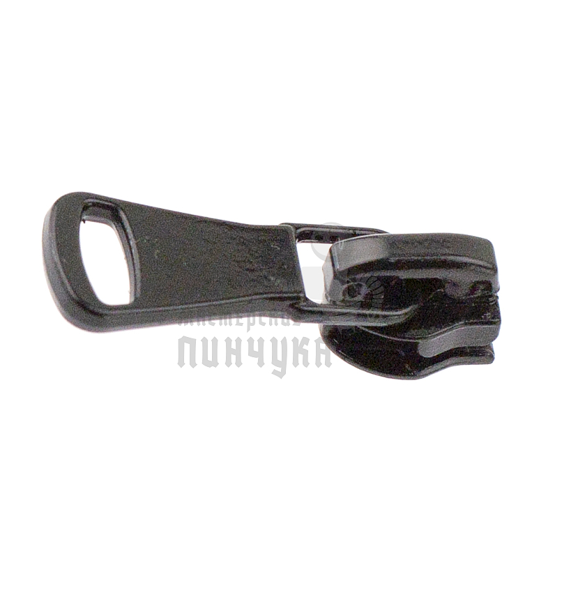 Бегунок для спиральной (витой) молнии, тип 5, автомат, арт.C8,цв. черный лакир.