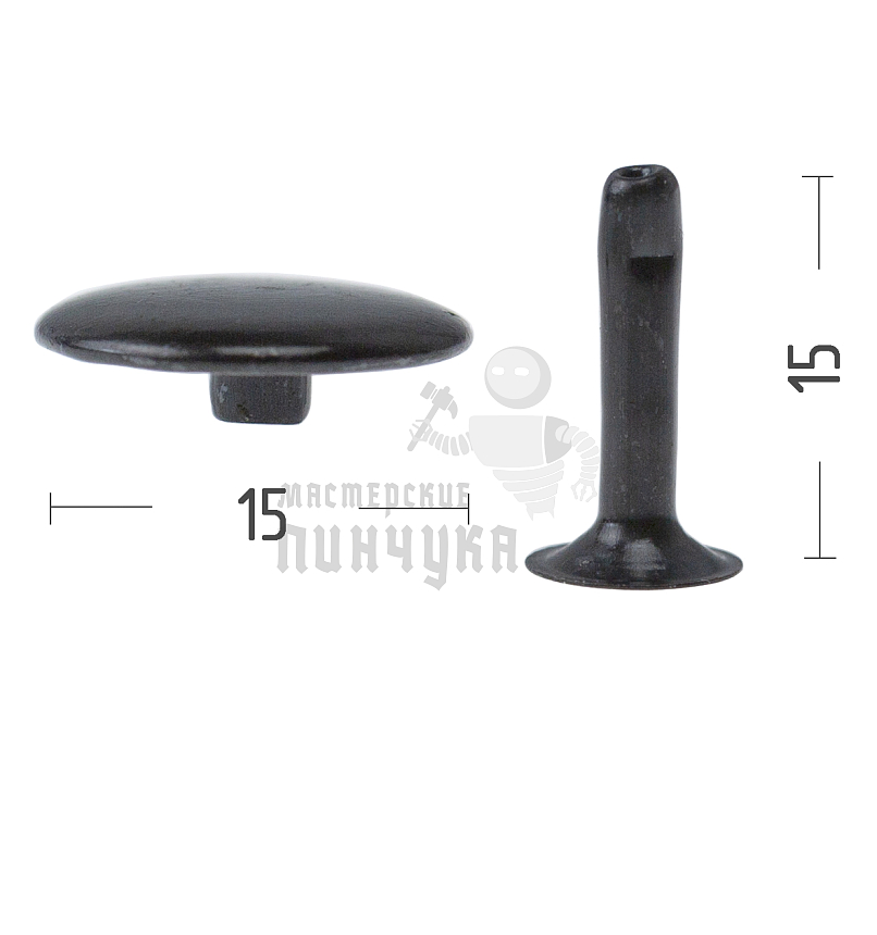 Хольнитены 15х15мм, односторонний, сталь, цв. оксид