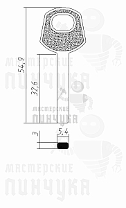 SOLEX квадр.(PTL101-canas) (33×5.5x3) КНР - Чертеж
