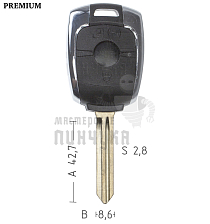 Корпус ключа HY11D HYN14R KIA4R 2 кнопки КНР  SsangYong - Чертеж