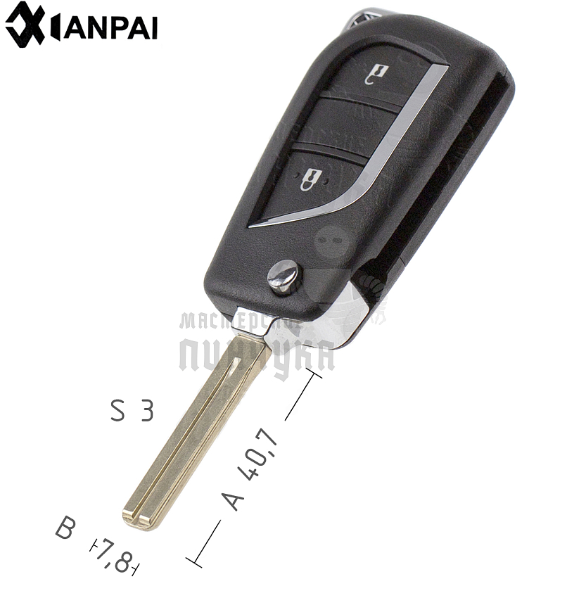 Корпус выкидного ключа TOY48 TOYOTA  //  КНР