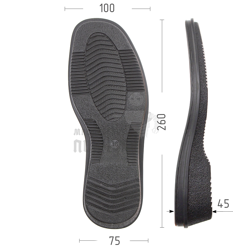 Подошва жен., Киров 80290 р. 36, цв. черный